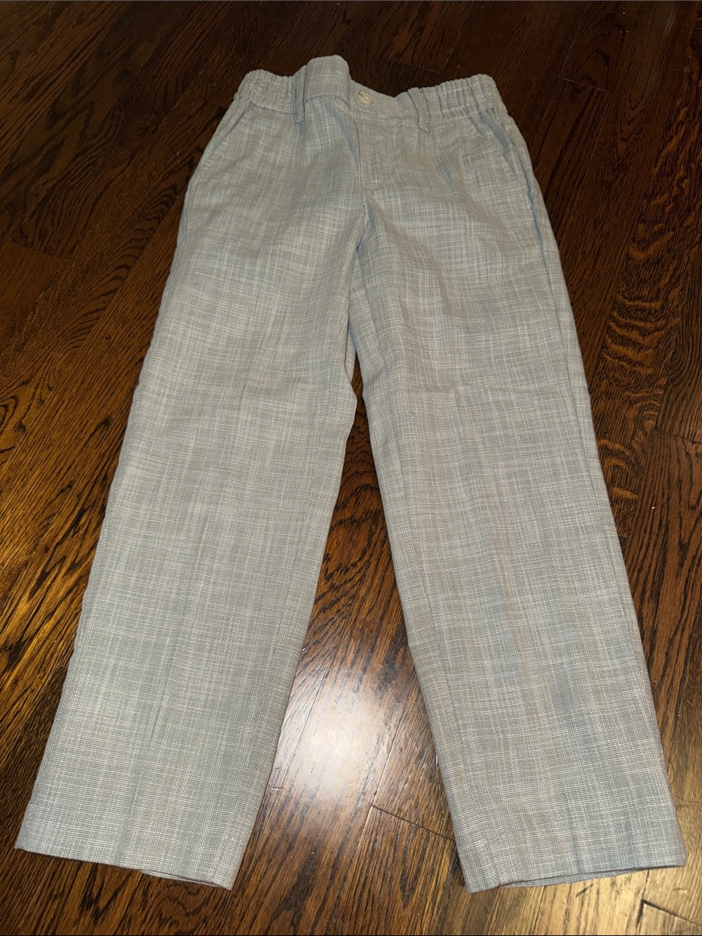 Cat & Jack Light Gray/hint of Green Plaid Dress Pants for Kids